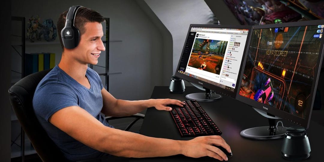 Gamer Playing Free Online Browser Games